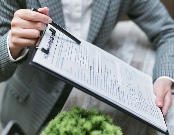 Permanent resident card with health insurance form